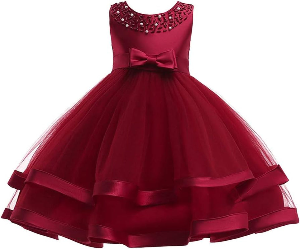 6M-9T Kids Pageant Flower Girl Dress Little Girls Party Wedding Formal Dresses